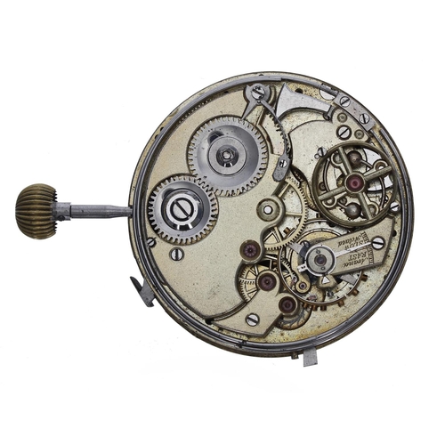 167 - Jacquemart automaton repeating pocket watch movement, stem-wind lever-set gilt frosted movement with... 