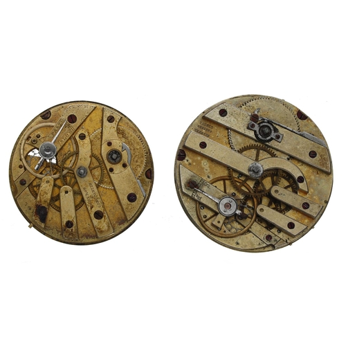 168 - Vacheron & Constantin cylinder pocket watch movement; together with a Stiffel Cartier cylinder p... 