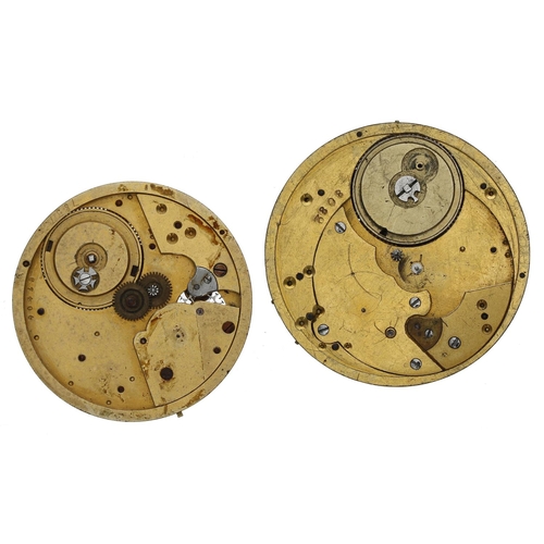 168 - Vacheron & Constantin cylinder pocket watch movement; together with a Stiffel Cartier cylinder p... 