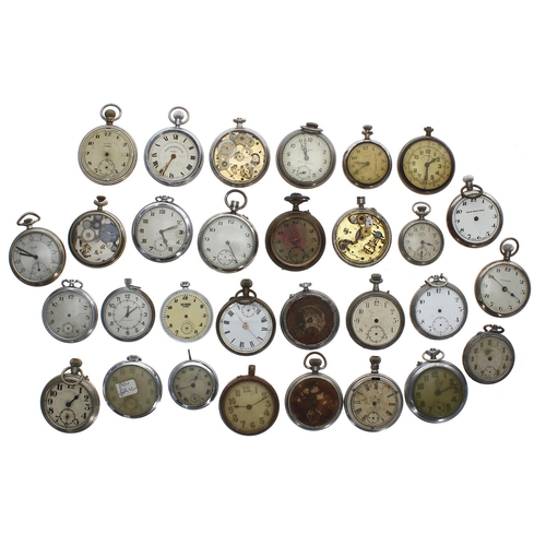 144 - Quantity of chrome cased pocket watches for repair/spares (30 approx)