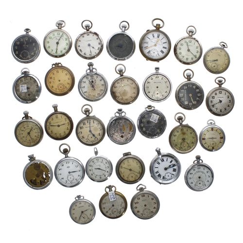 147 - Quantity of chrome cased pocket watches for repair/spares (30 approx)