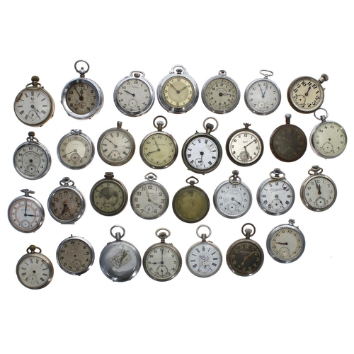 152 - Quantity of chrome cased pocket watches for repair/spares (30 approx)