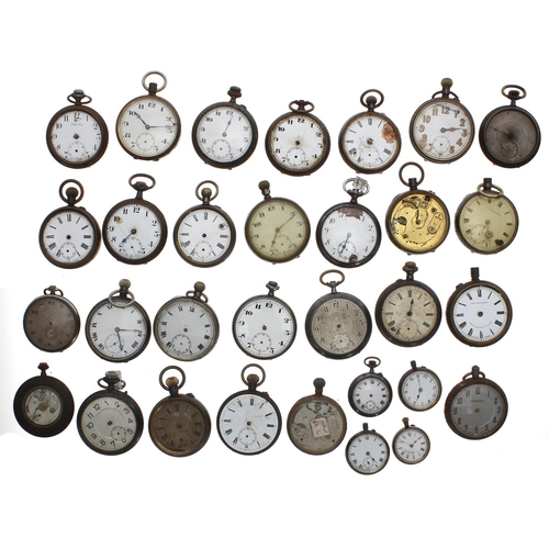 153 - Quantity of gunmetal pocket and fob watches principally for repair/spares (30 approx)... 