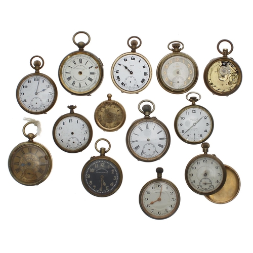 158 - Thirteen gold plated pocket watches for repair/spares (13)