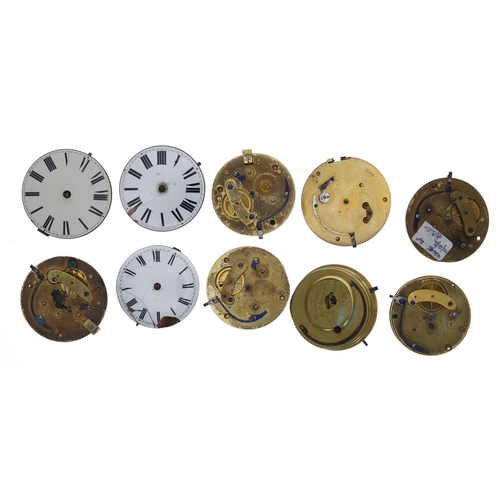 183 - Ten fusee verge pocket watch movements for repair (10)