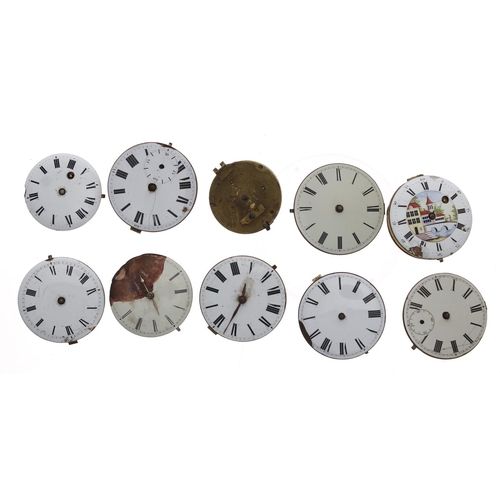 184 - Ten fusee verge pocket watch movements for repair (10)