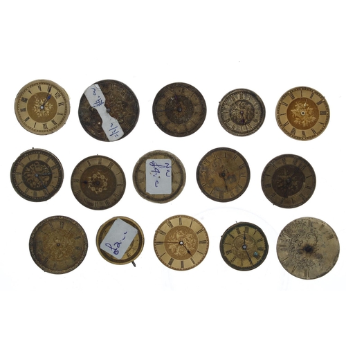 188 - Quantity of cylinder and lever pocket/fob watch movements with gilt dials (15)