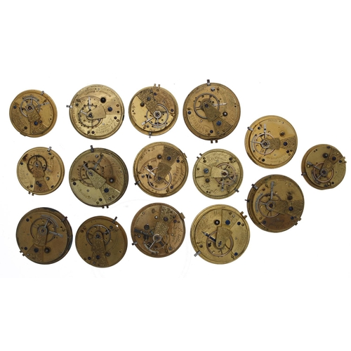 189 - Fifteen fusee lever pocket watch movements (15)