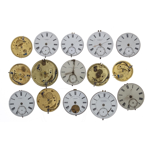 189 - Fifteen fusee lever pocket watch movements (15)