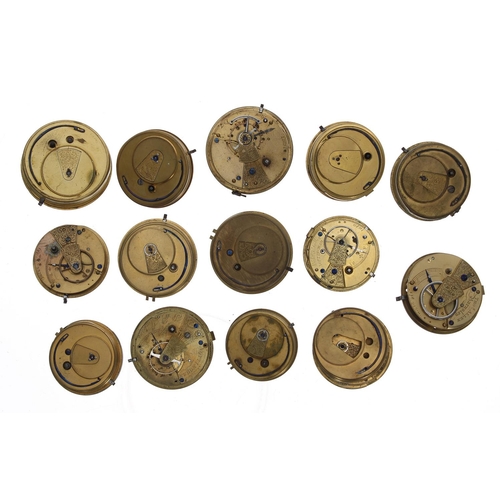 190 - Fourteen fusee lever pocket watch movements (14)