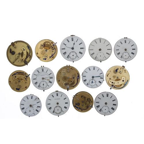 190 - Fourteen fusee lever pocket watch movements (14)