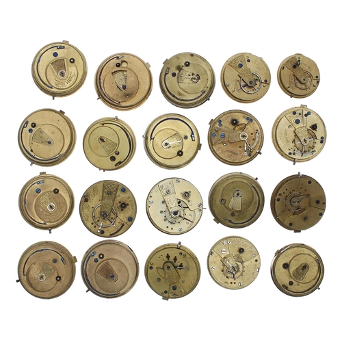 192 - Twenty lever pocket watch movements (20)