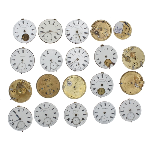 192 - Twenty lever pocket watch movements (20)