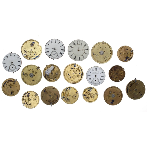 194 - Eighteen fusee lever pocket watch movements (18)