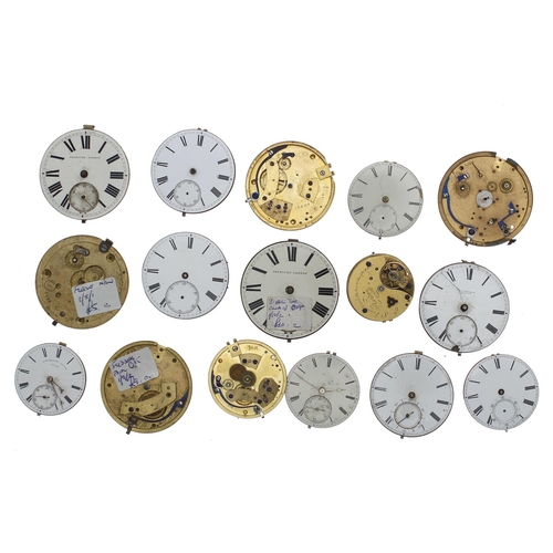 195 - Sixteen fusee lever pocket watch movements (16)