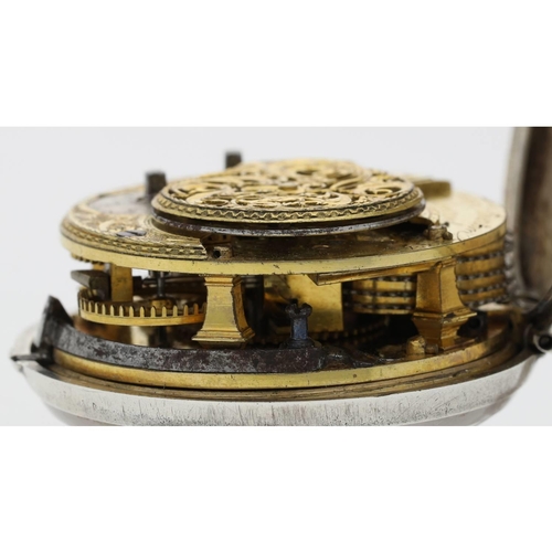 13 - Thomas Atherton, Liverpool - George III English silver pair cased verge pocket watch, London 1779, t... 