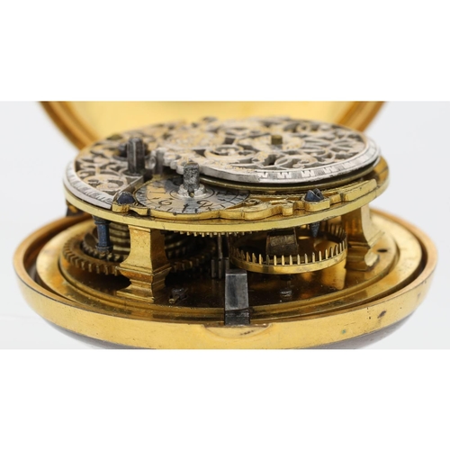 16 - Joshua Shepard, Sheffield - English 18th century gilt metal and silver pair cased verge pocket watch... 