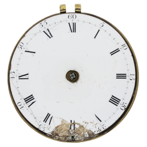 160 - John Faver, London - English 18th century verge pocket watch movement, signed fusee movement, with t... 