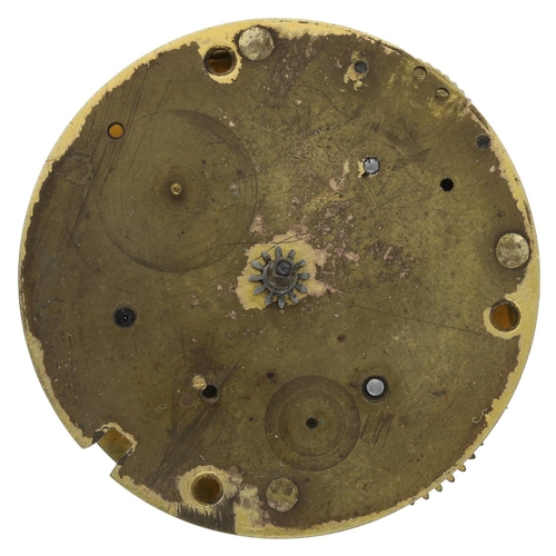 161 - William Gib, Rotterdam - Dutch 18th century 'mock pendulum' verge pocket watch movement, signed fuse... 