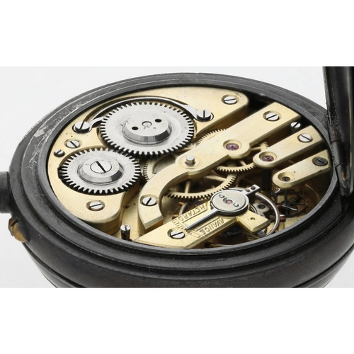 2 - Swiss World Time gunmetal lever pocket watch, pin-set gilt frosted bar movement with compensated bal... 