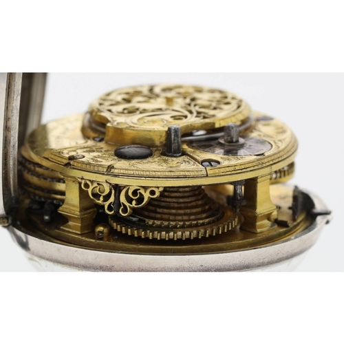 4 - D. Edmonds, Liverpool - George III silver pair cased verge pocket watch, London 1780, signed fusee m... 