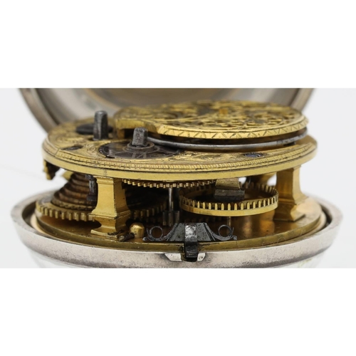 4 - D. Edmonds, Liverpool - George III silver pair cased verge pocket watch, London 1780, signed fusee m... 