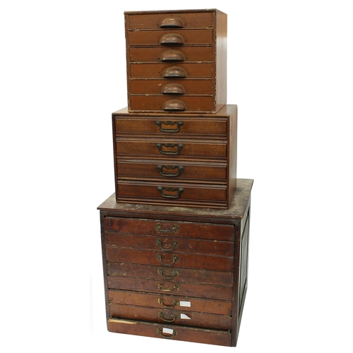 400 - Three wooden storage chests, 18.5'' x 18.75'', 12'' x 15'', 12.5'' x 11.5'' (3)