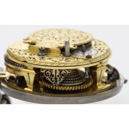 5 - Massy, London - English early 18th century silver pair cased verge pocket watch, circa 1705, signed ... 