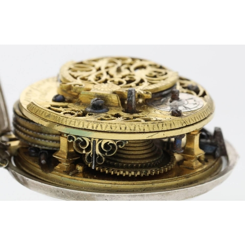 51 - George Prior, London - English 18th century silver repoussé pair cased verge pocket watch for the Tu... 