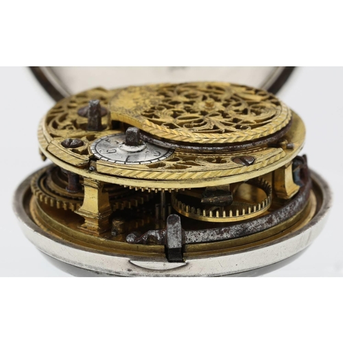 52 - William Howard, London - George III English silver pair cased verge pocket watch, London 1778, signe... 