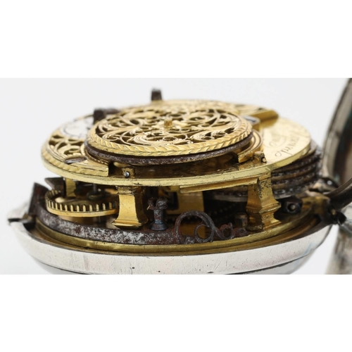 52 - William Howard, London - George III English silver pair cased verge pocket watch, London 1778, signe... 