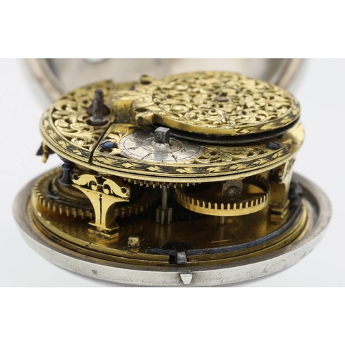 55 - Thomas Kilgoure, Inverness - rare Scottish early 18th century silver pair cased verge pocket watch, ... 