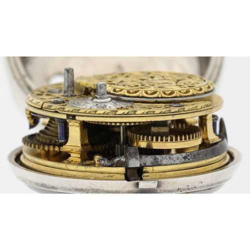 58 - William Knight, West Marden - mid-18th century English silver pair cased verge pocket watch, possibl... 