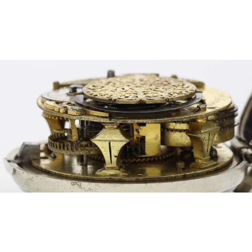 84 - Richard Williamson, London - early 18th century English pair cased verge pocket watch, the deep full... 