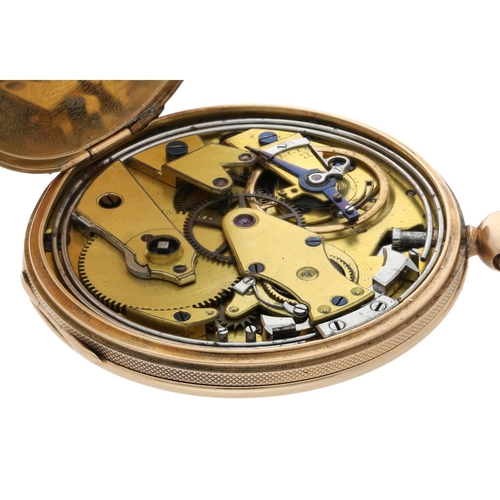 88 - Lepine, Paris - French early 19th century 18k cylinder quarter repeating half hunter pocket watch, g... 