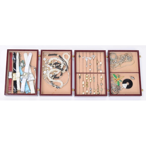 7 - Assorted costume jewellery, primarily necklaces and earrings; together with a small group of girls a... 