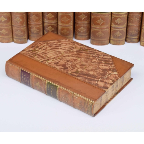 40 - Set of twenty-four leather-bound Waverly Novels by Sir Walter Scott, Bart., The Border Editions, pub... 