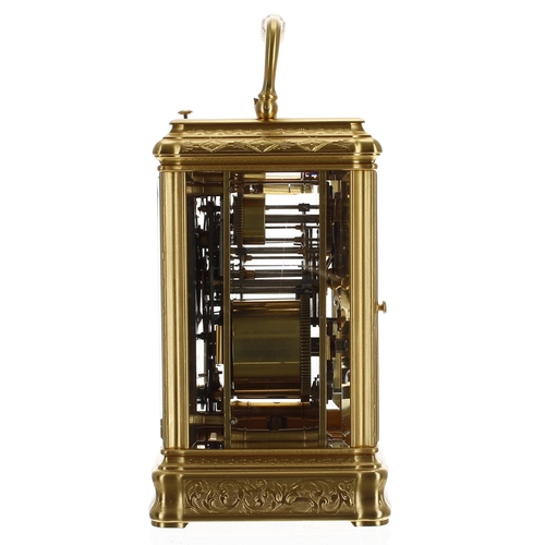 1258 - Fine Grande Sonnerie repeater carriage clock with alarm, the movement back plate stamped Klaftenberg... 