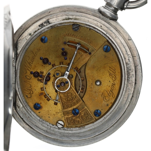 851 - Elgin National Watch Co. 'G.M. Wheeler' lever set hunter pocket watch, circa 1893, serial no. 506029... 