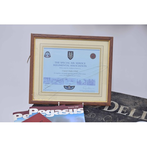 41 - SAS Special Air Service regimental Association Certificate of Service for Corporal Charles O'Dell; t... 