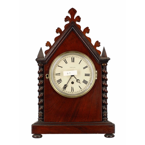 1503 - Unusual rosewood gothic mantel timepiece, the 4.5