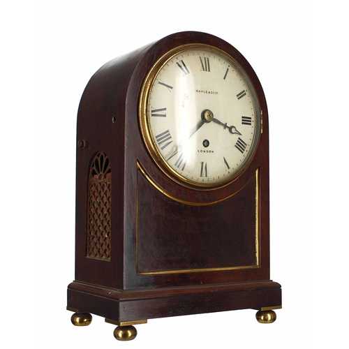 1506 - Mahogany single fusee mantel clock, the 5.5