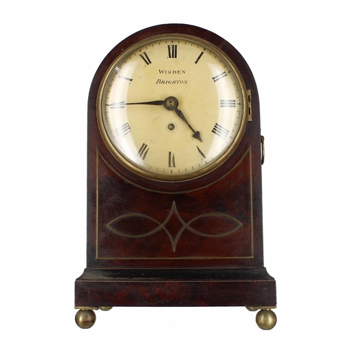 1507 - English mahogany single fusee mantel timepiece, the 6.5