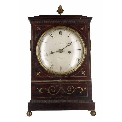 1508 - English rosewood double fusee mantel clock, the 6