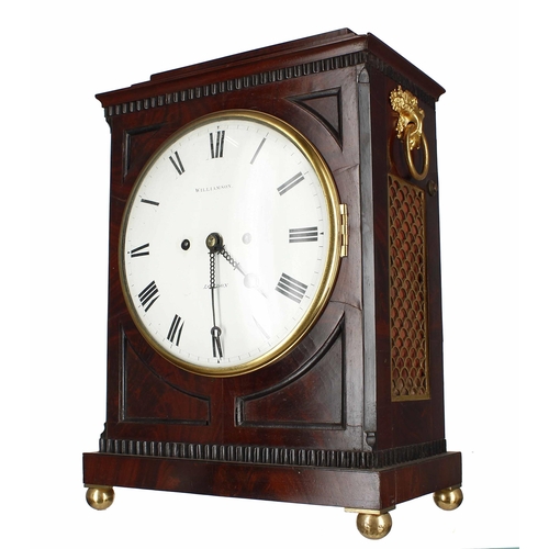 1509 - English mahogany double fusee mantel clock, the 8