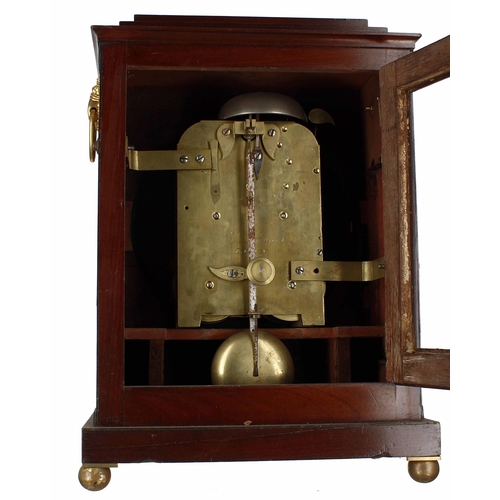 1509 - English mahogany double fusee mantel clock, the 8