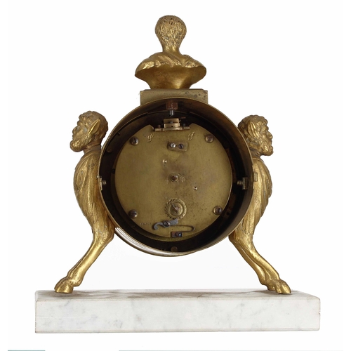 1301 - French ormolu drumhead mantel timepiece with platform escapement, the 4