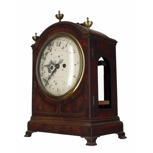 1514 - English mahogany double fusee bracket clock, the 8