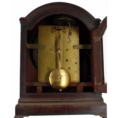 1514 - English mahogany double fusee bracket clock, the 8