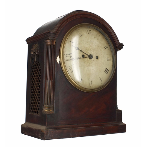 1515 - English mahogany double fusee bracket clock, the 8